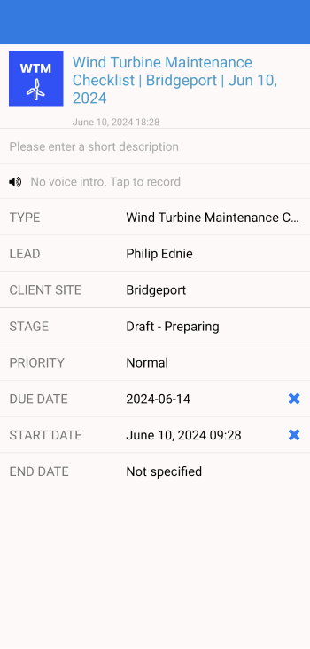 Wind Turbine Work App - Screenshot 1